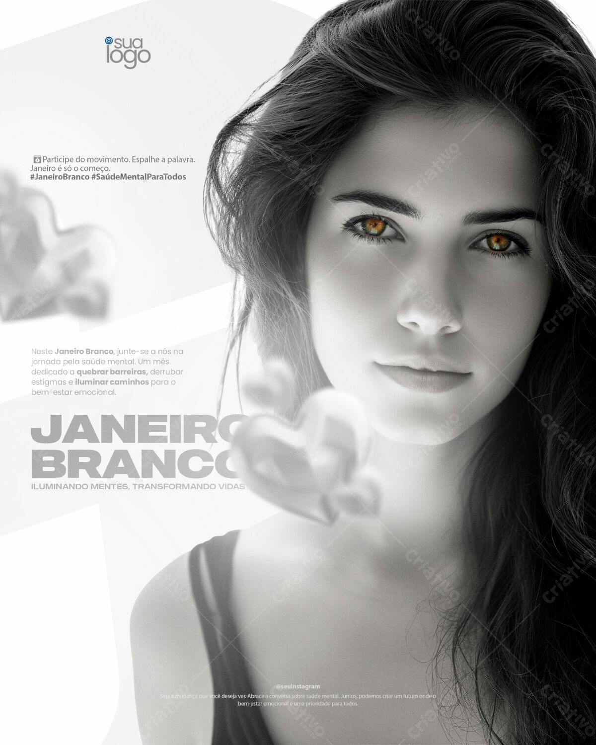 Flyer Janeiro Branco PSD Editável