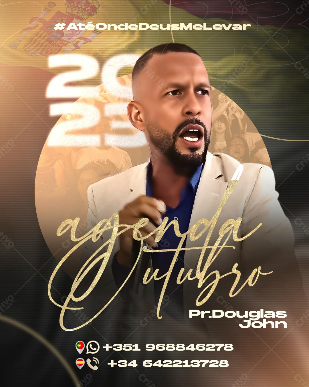 Flyer Evento Gospel Outubro PSD Editável