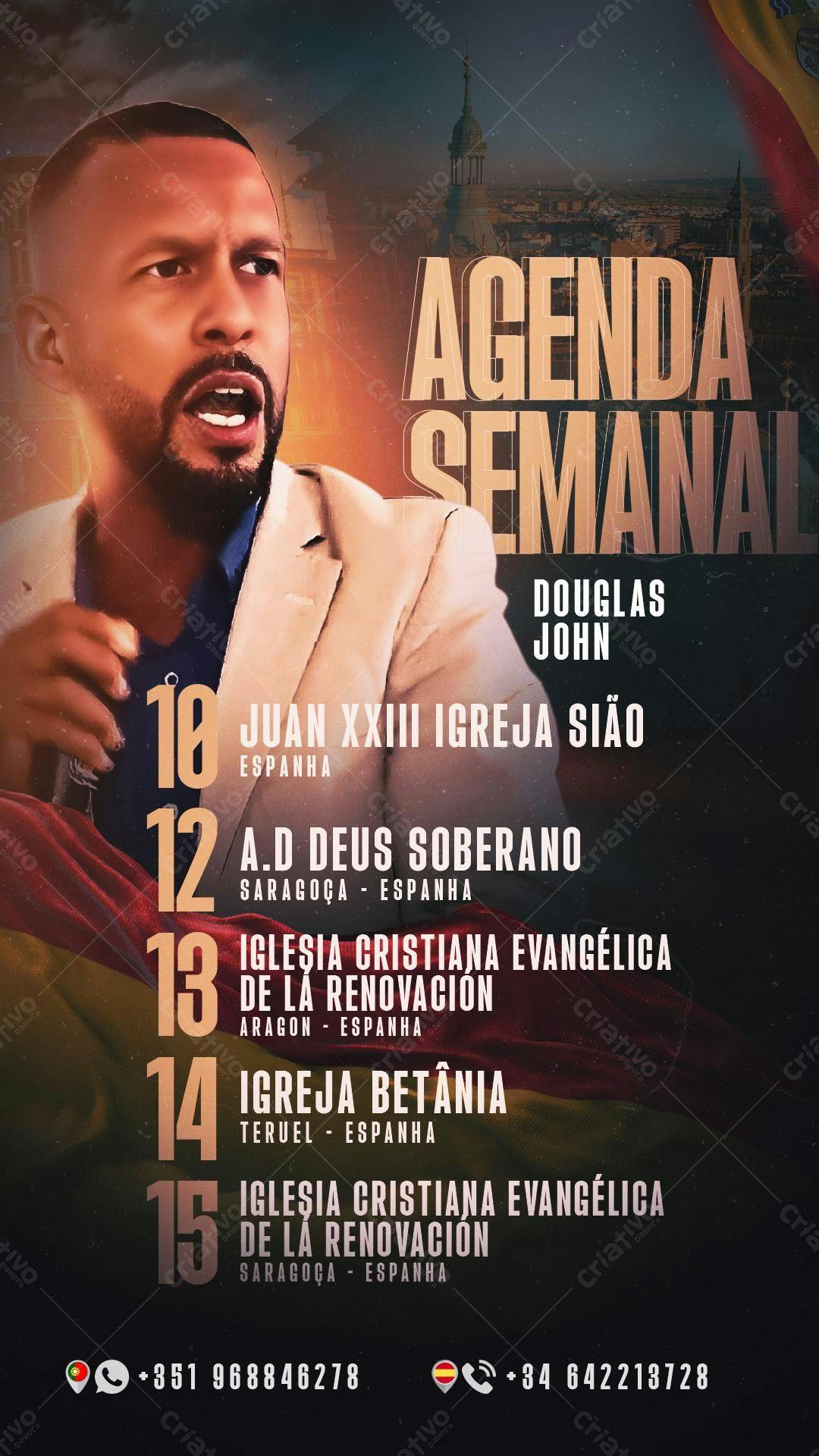 Flyer Agenda Semanal Douglas John PSD Editável
