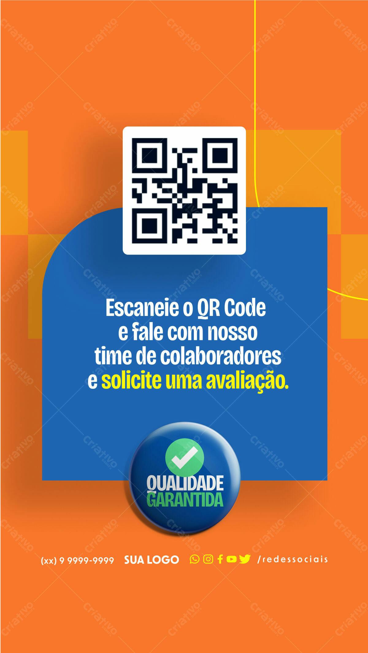 Flyer para Contato e Avaliação PSD Editável