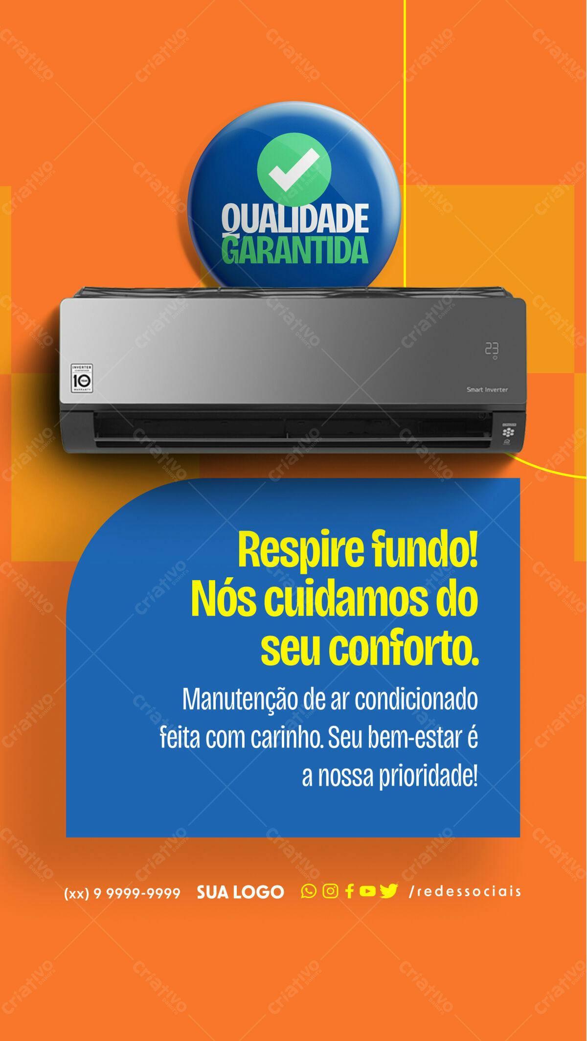 Flyer Manutenção Ar Condicionado PSD Editável