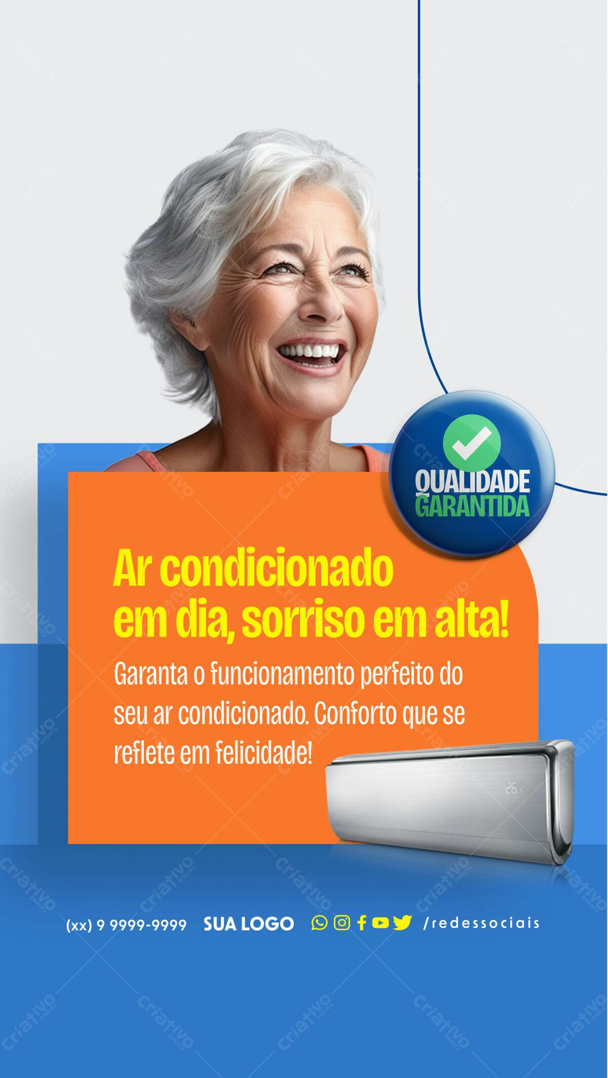 Flyer para Propaganda de Ar Condicionado PSD Editável