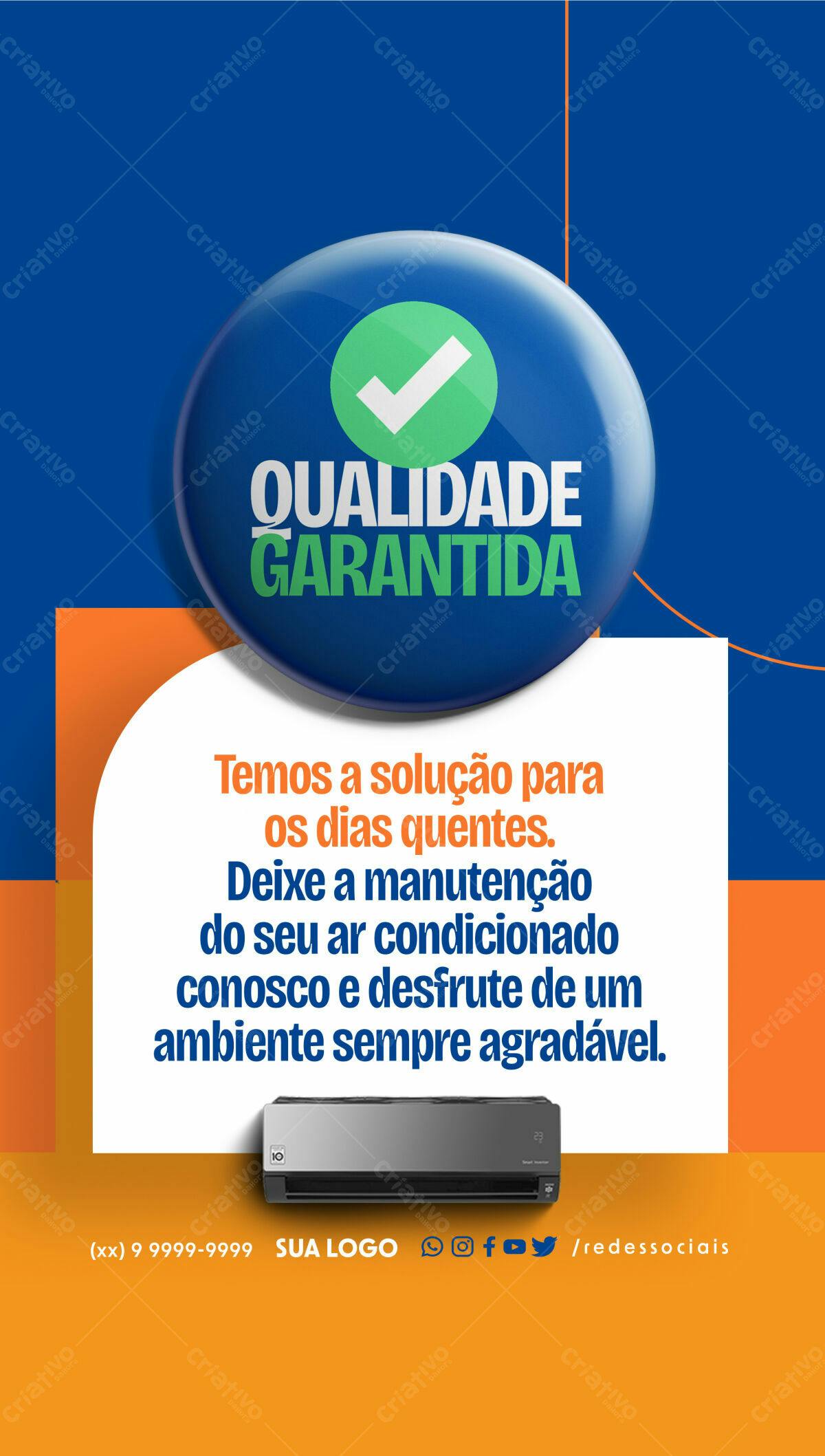 Flyer Manutenção Ar Condicionado Verão PSD Editável