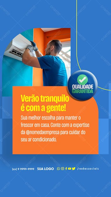 Story ar condicionado verão tranquili é com a gente