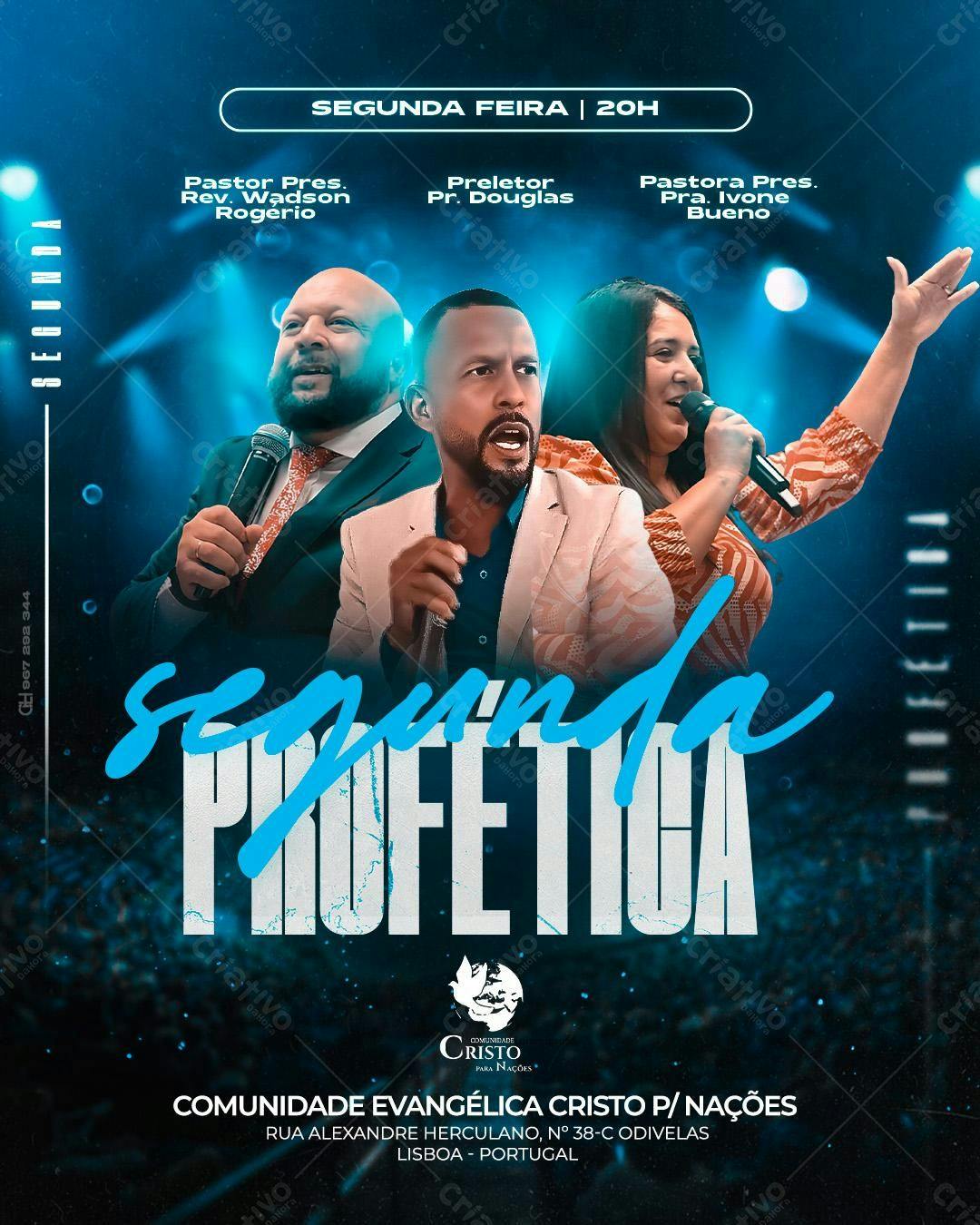 Flyer para Culto Profético PSD Editável