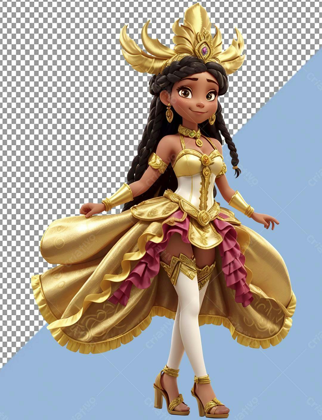 Icone Princesa Afro PNG com fundo transparente