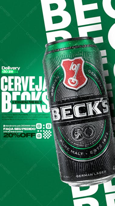 Flyer de delivery becks puro malte story