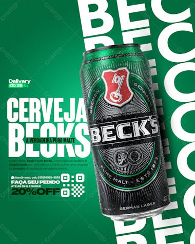 Flyer de delivery becks puro malte feed