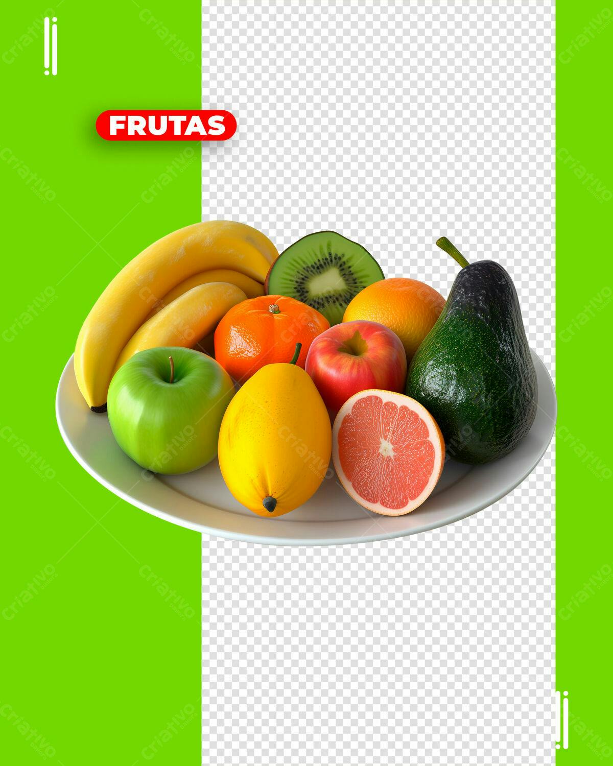 PSD Fruta Fresca para Cardápio ou Site PSD Editável