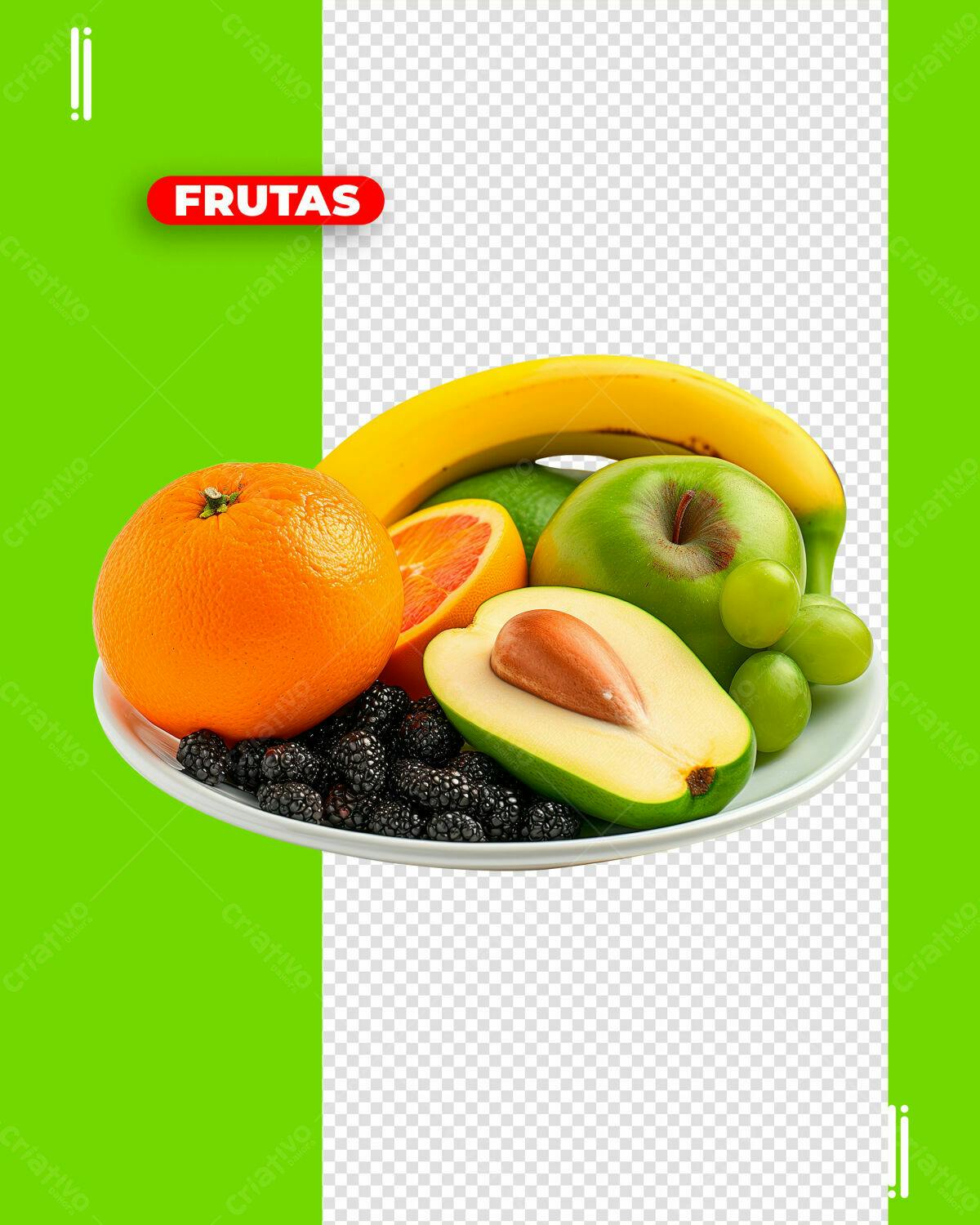 Post para Redes Sociais com Fotos de Frutas PSD Editável