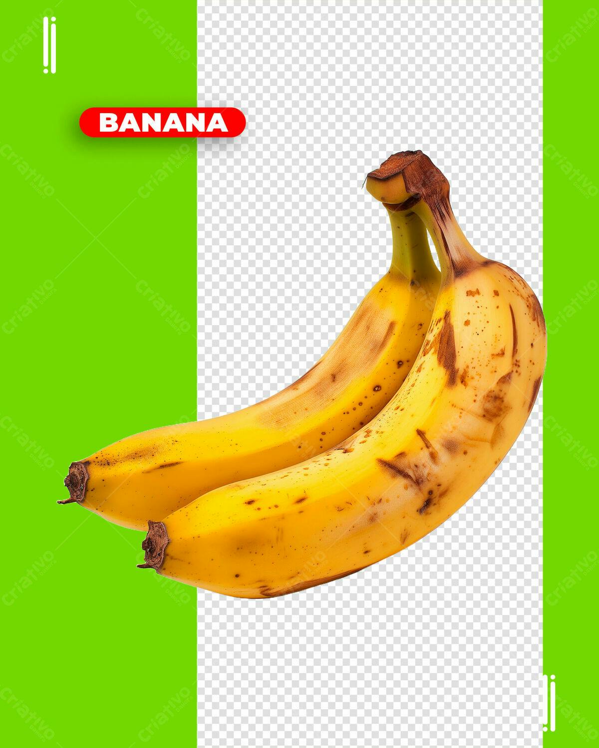 Imagem de Duas Bananas Maduras PSD Editável