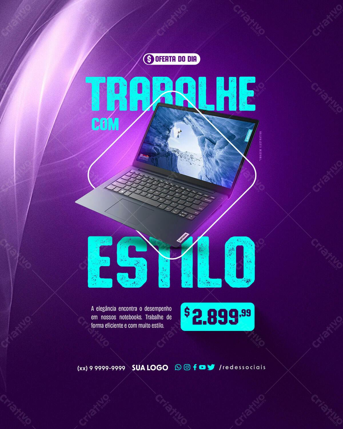 Anúncio Notebook Promoção PSD Editável