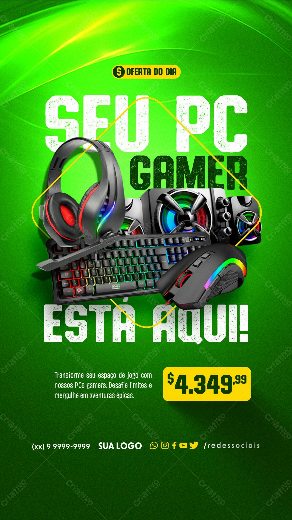 Flyer para Promoção de PC Gamer PSD Editável