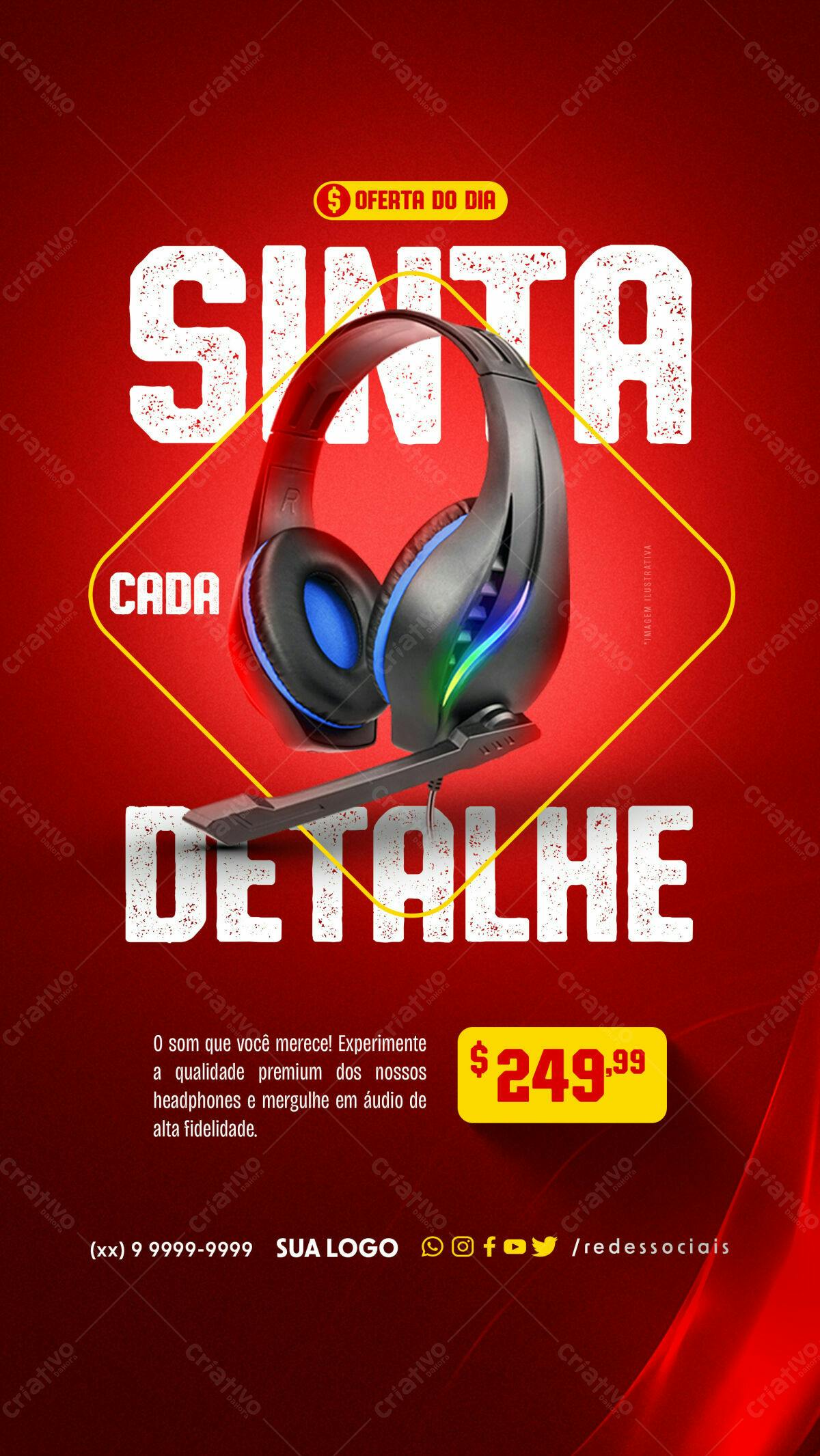 Flyer para Promoção de Headphone Gamer PSD Editável
