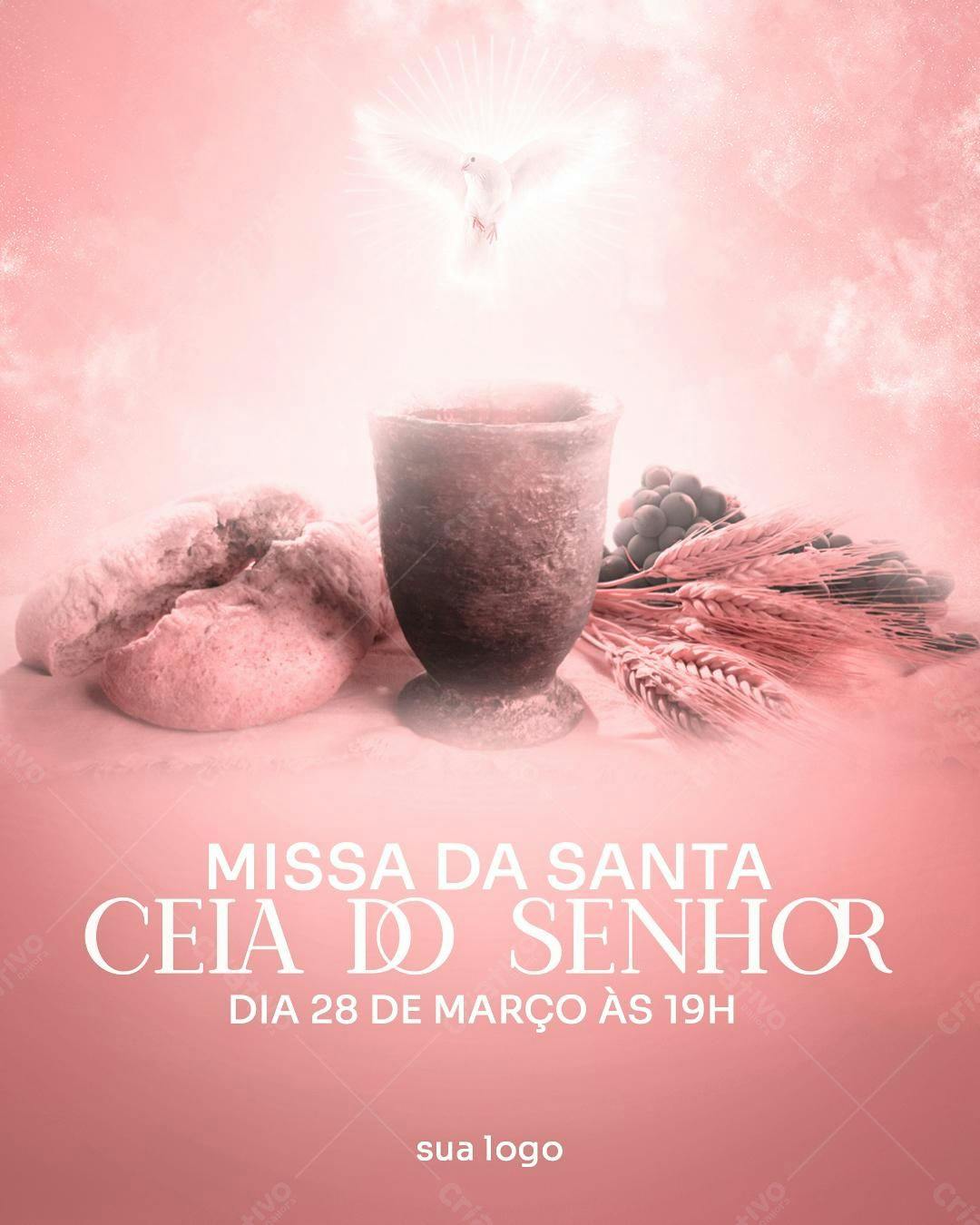 Flyer para Missa da Santa Ceia do Senhor PSD Editável