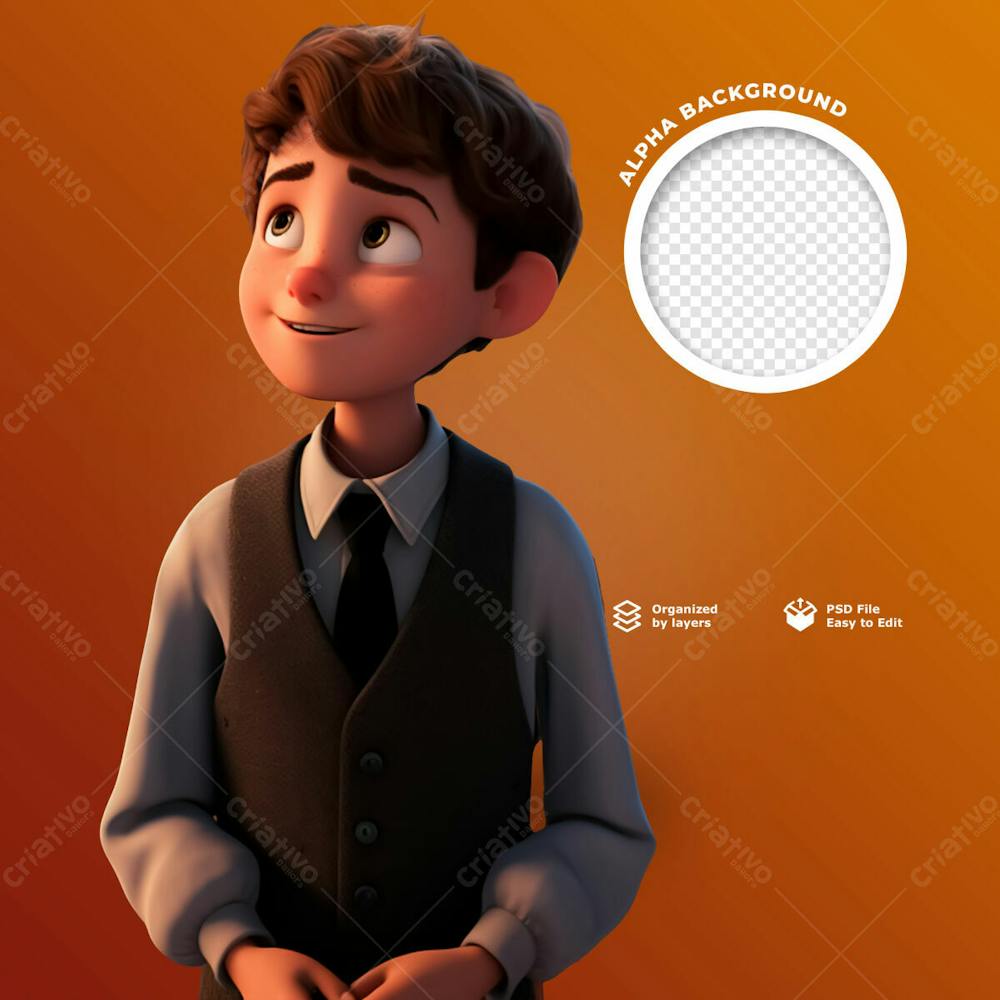 Personagem 3D De Um Menino Evangelico (6)