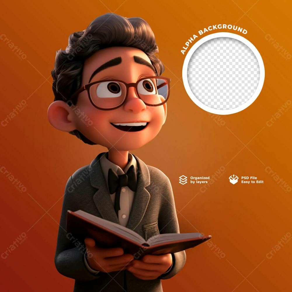 Personagem 3D De Um Menino Evangelico (1)