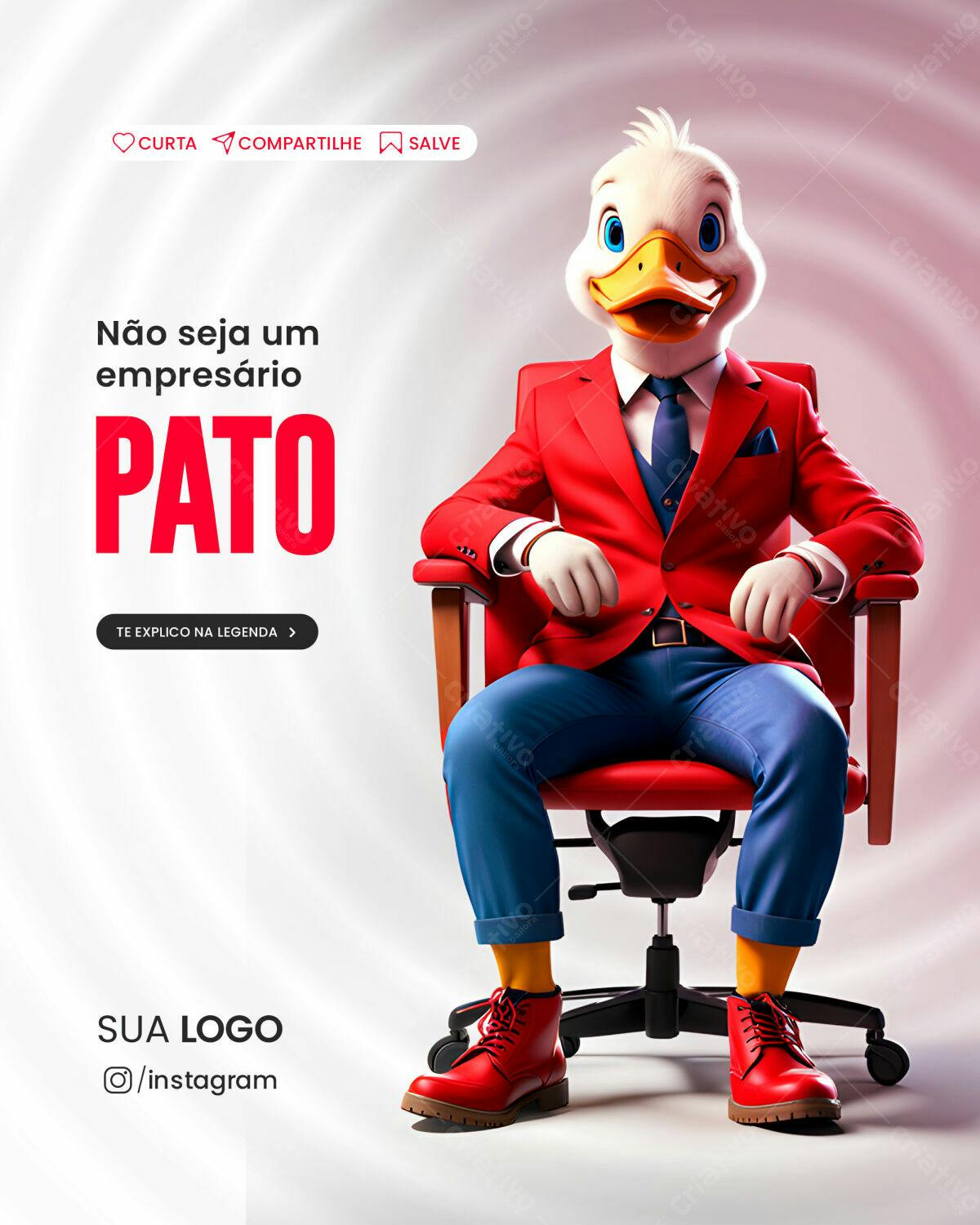 Postagem Instagram Patinho Empresário PSD Editável