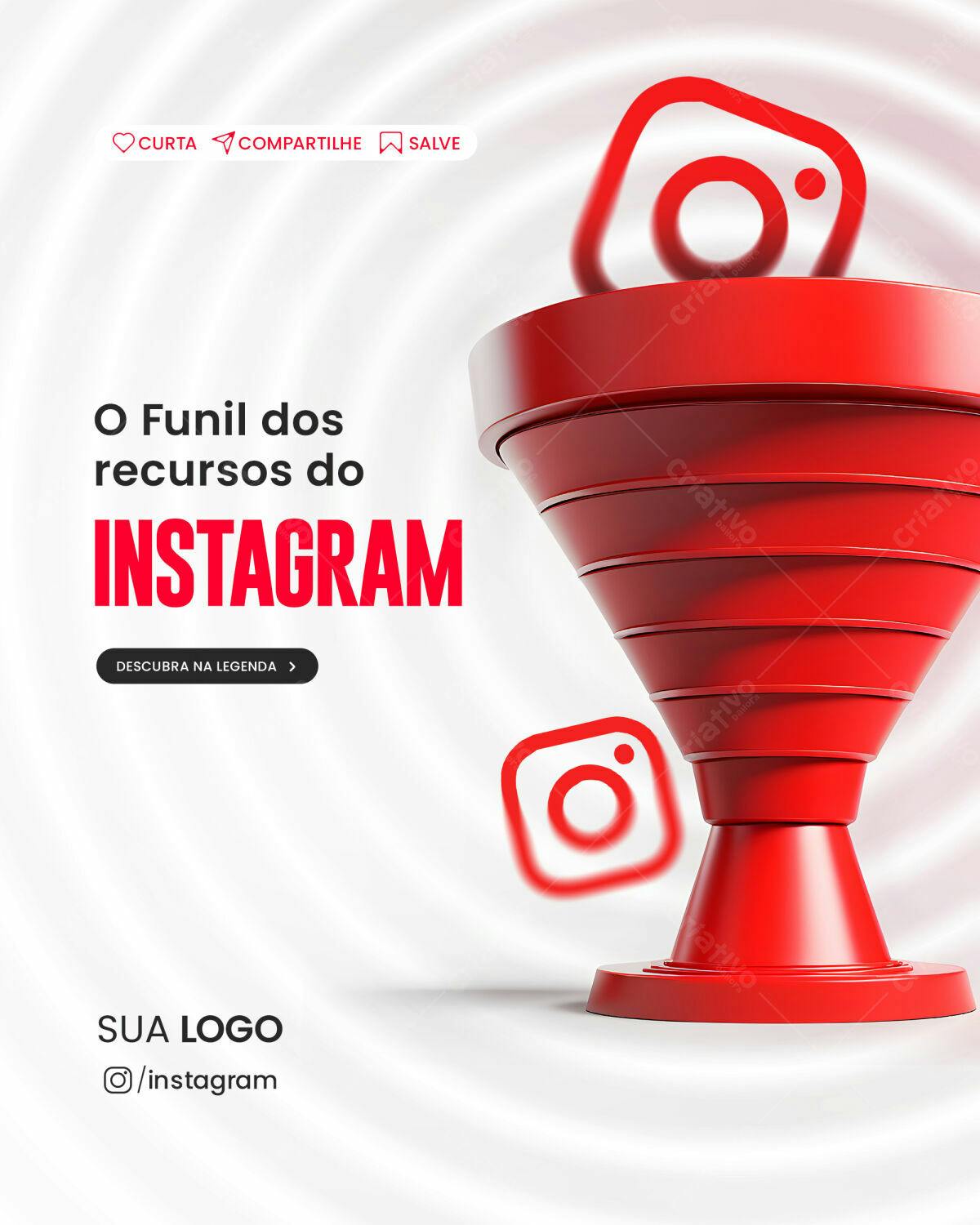 Banner Instagram Funil de Recursos PSD Editável