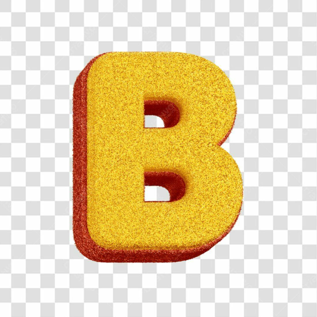 Icone Letra B dourado PNG com fundo transparente