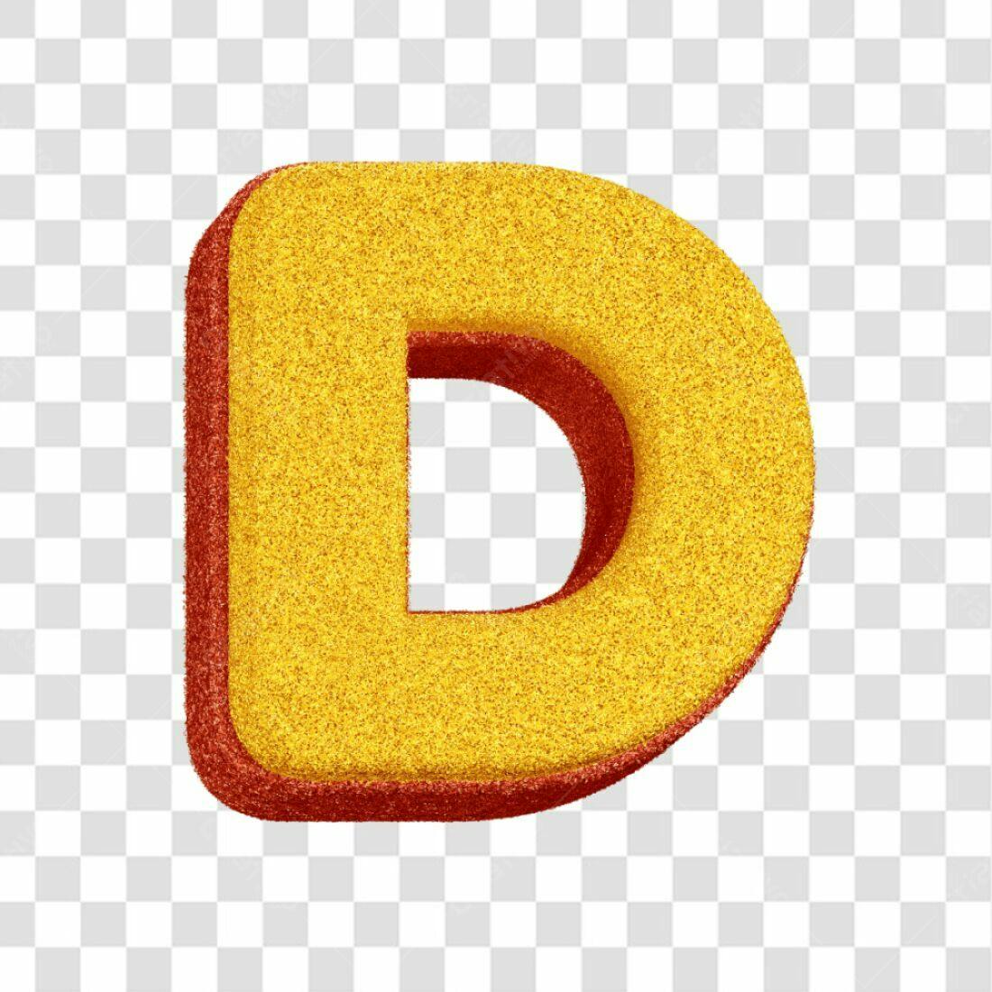 Icone Letra D Dourada e Vermelha PNG com fundo transparente