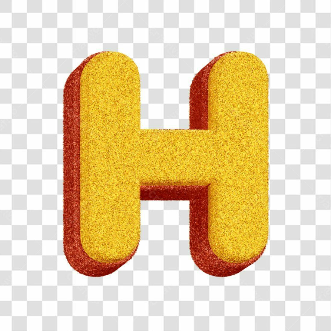 Icone Letra H Dourada PNG com fundo transparente