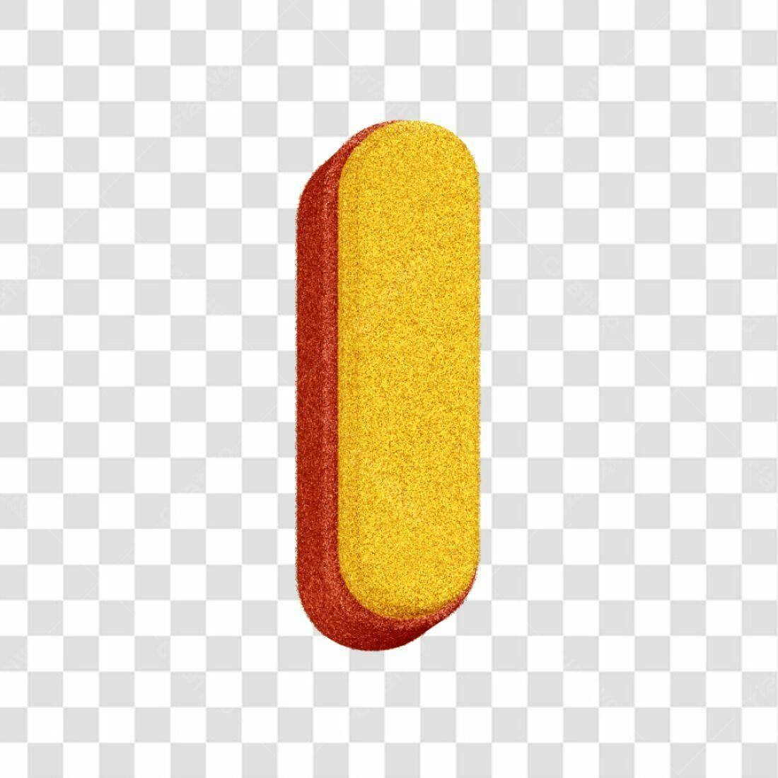 Icone Letra I Dourada e Vermelha PNG com fundo transparente