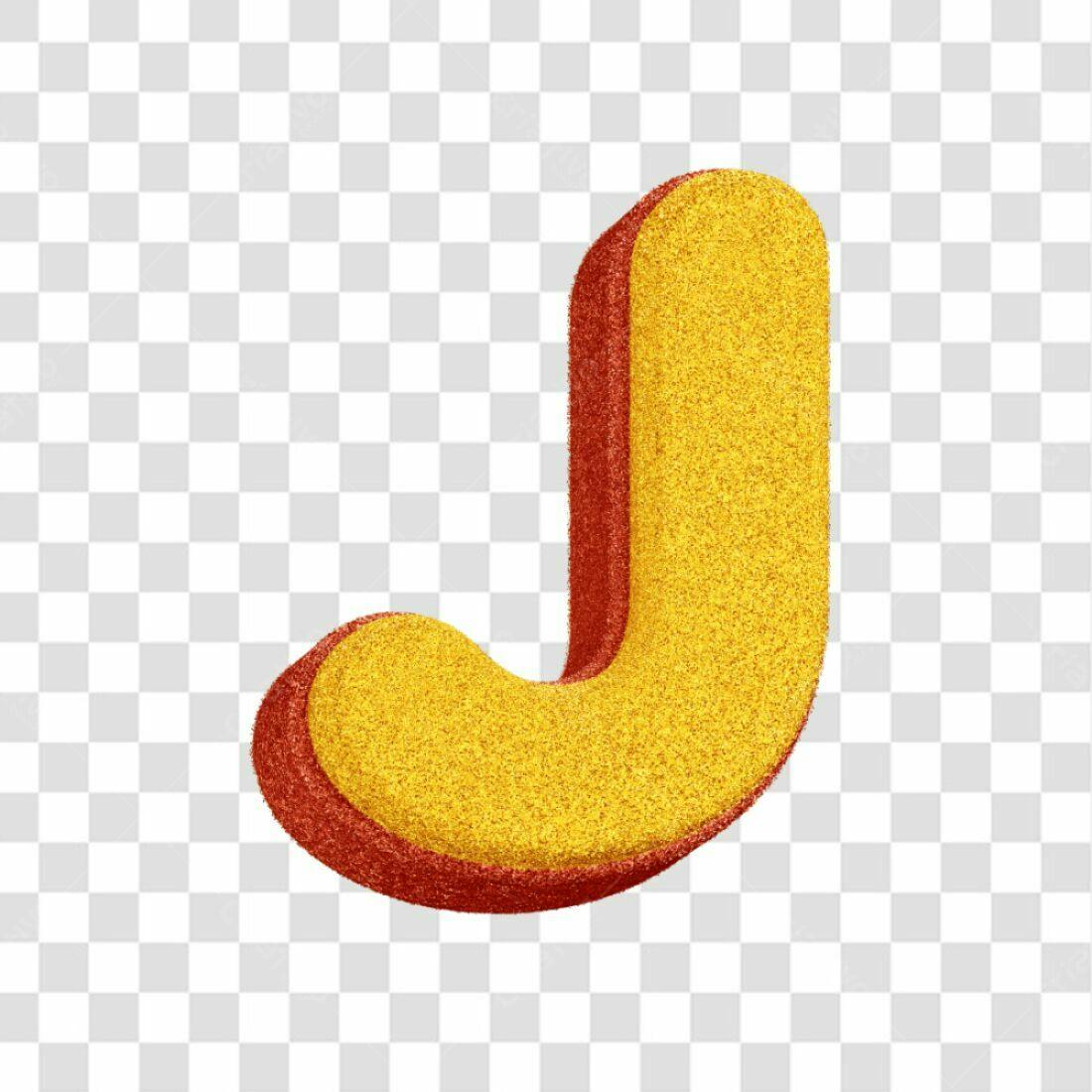 Icone Letra J Dourada e Vermelha PNG com fundo transparente