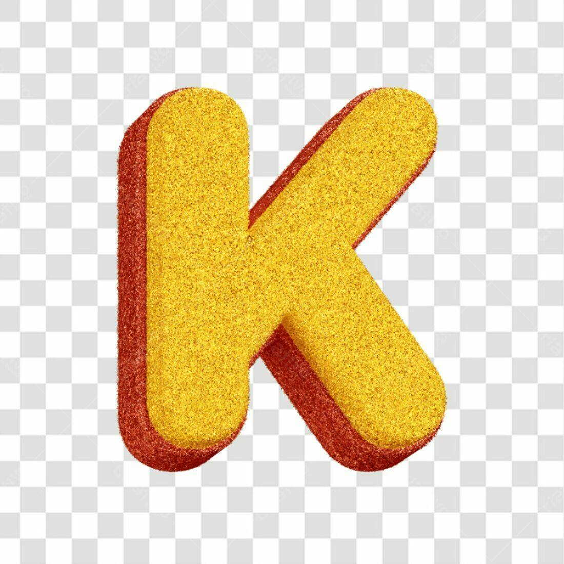 Icone Letra K Dourada PNG com fundo transparente