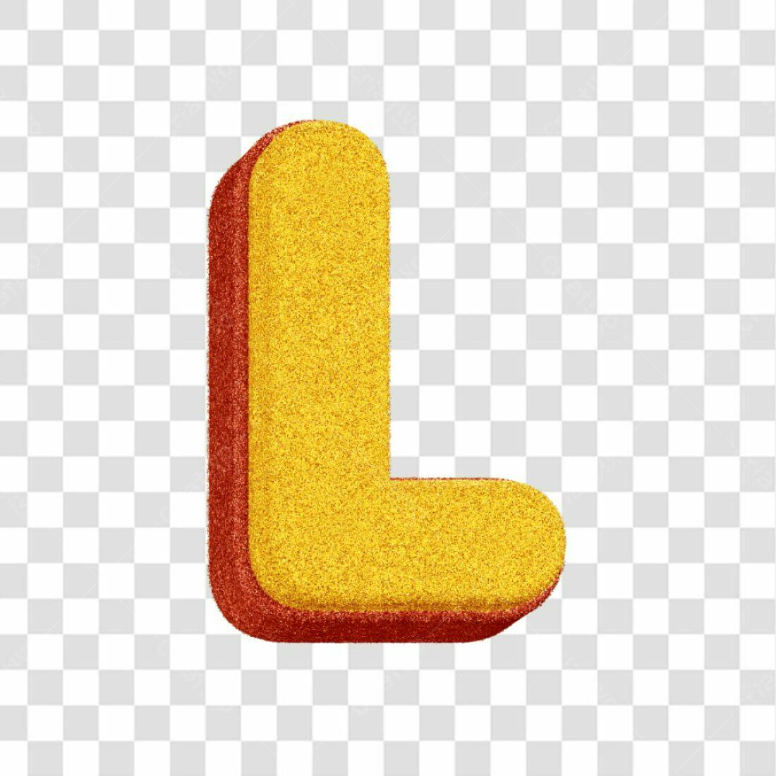 Icone Letra L Dourada PNG com fundo transparente