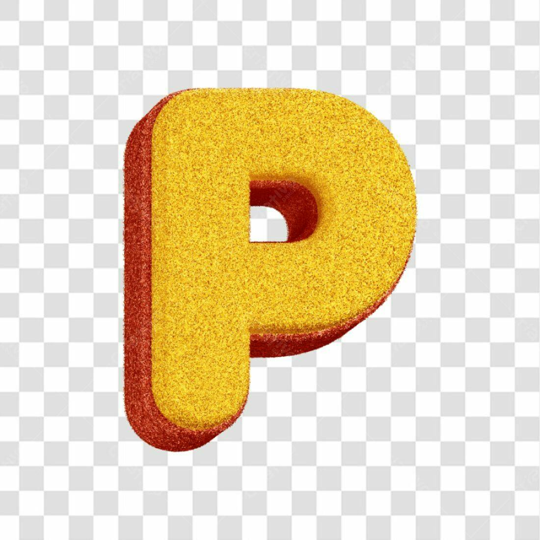 Icone Letra P Dourada PNG com fundo transparente
