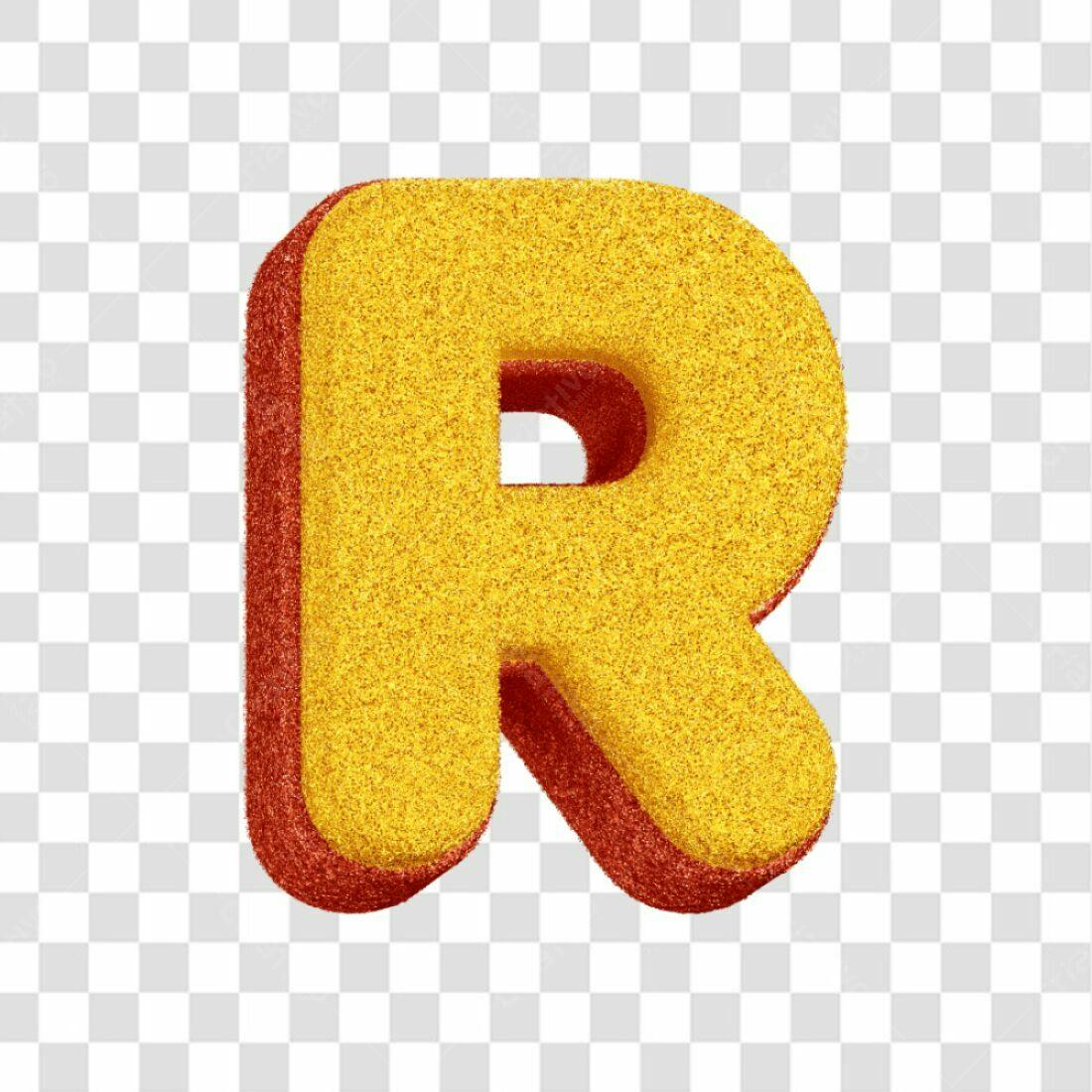 Icone Letra R Dourada PNG com fundo transparente