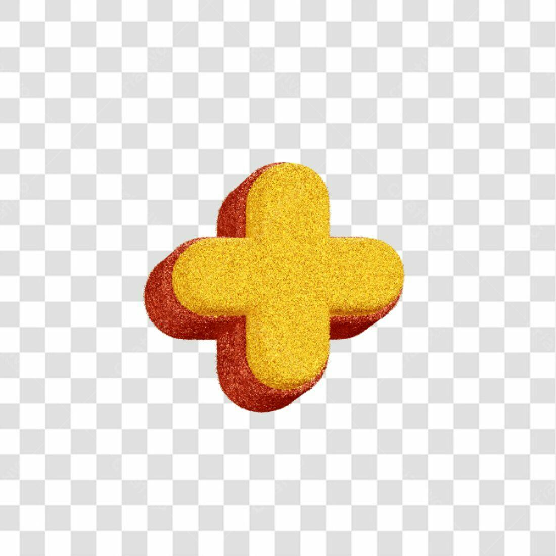 Ícone Sinal de Mais Amarelo e Vermelho PNG com fundo transparente