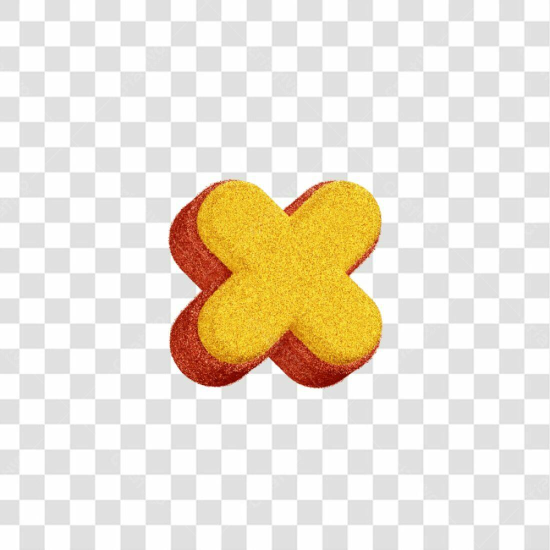 Ícone Letra X Amarelo e Vermelho PNG com fundo transparente