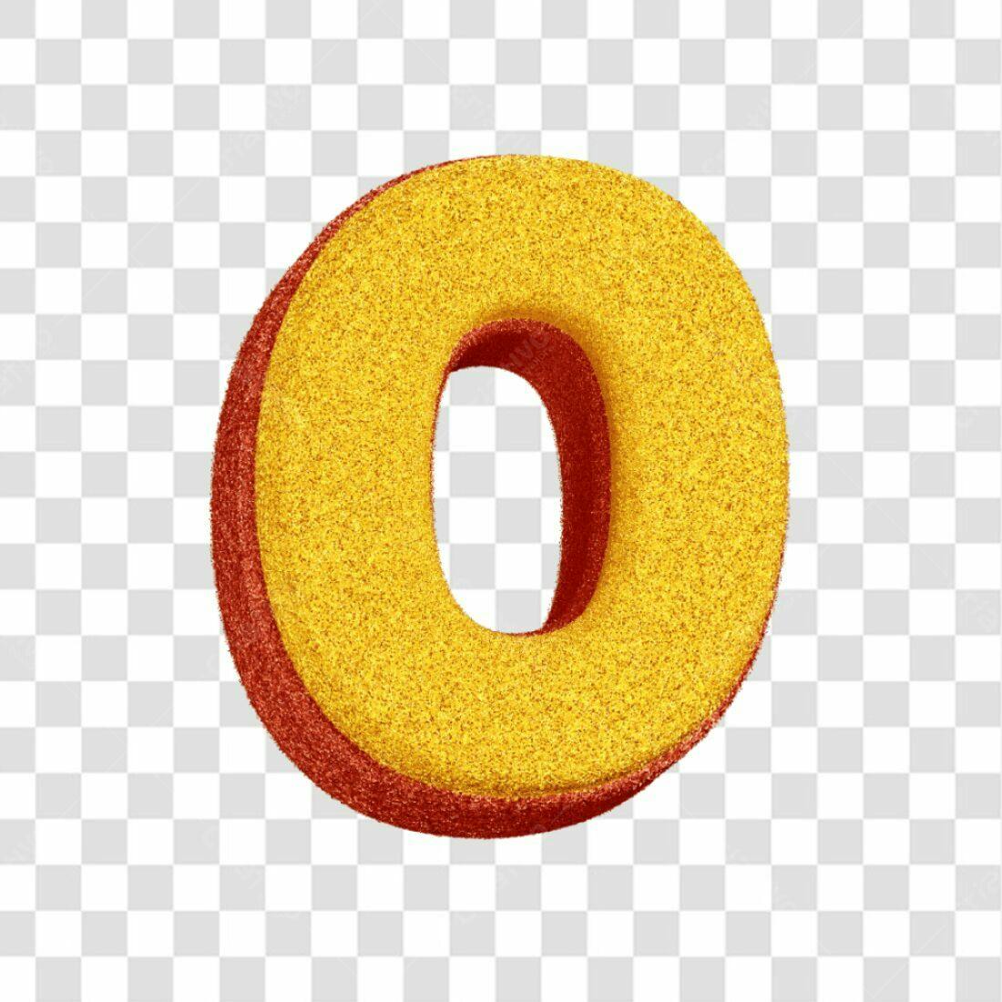 Icone Número Zero Dourado e Vermelho PNG com fundo transparente