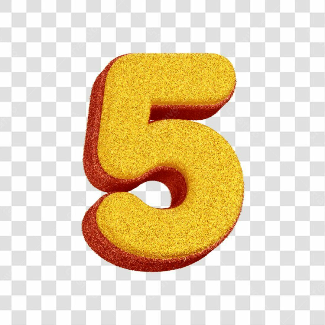 Icone Número 5 Aniversário Dourado PNG com fundo transparente