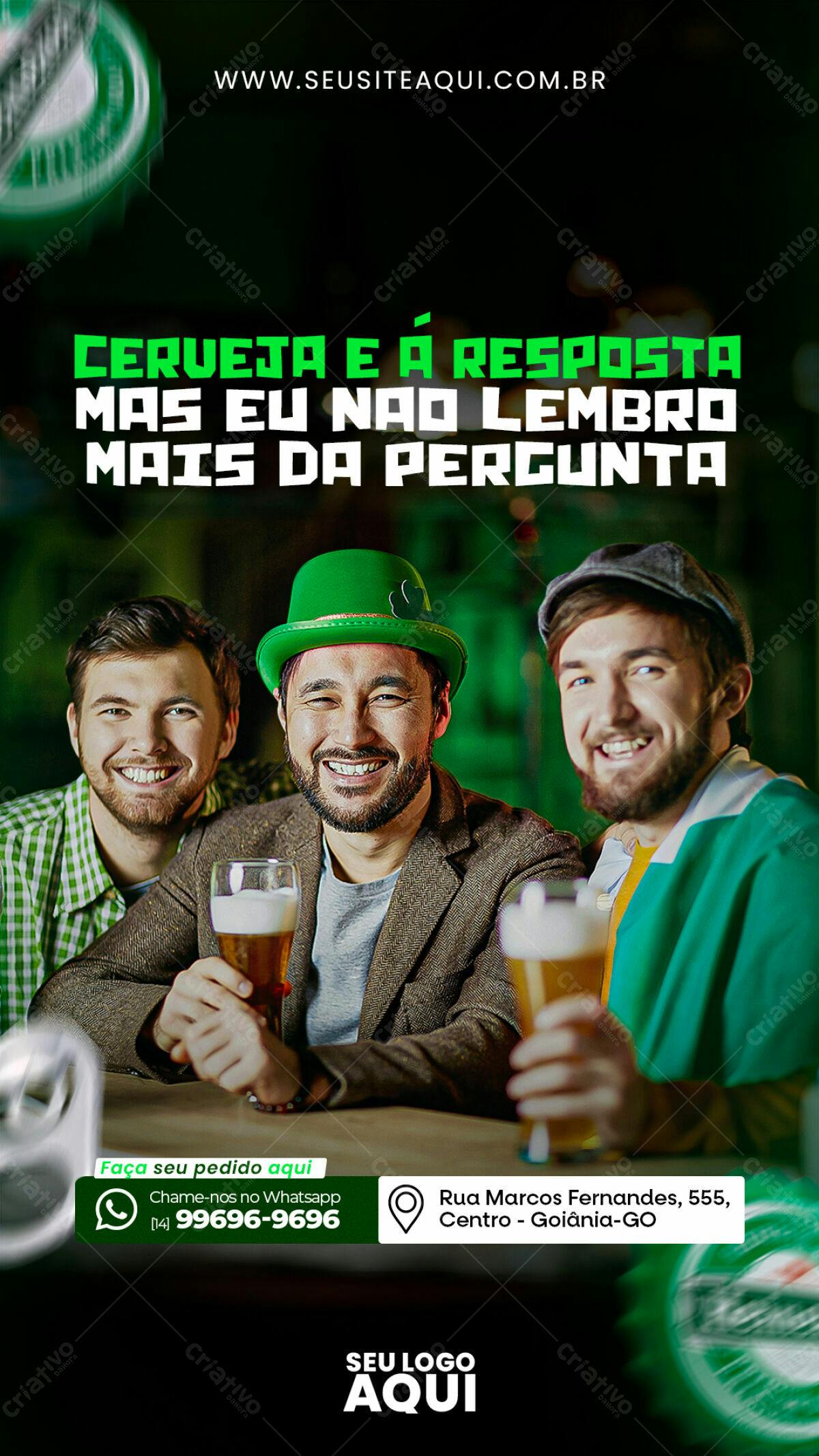 Flyer para Bar com Cerveja PSD Editável