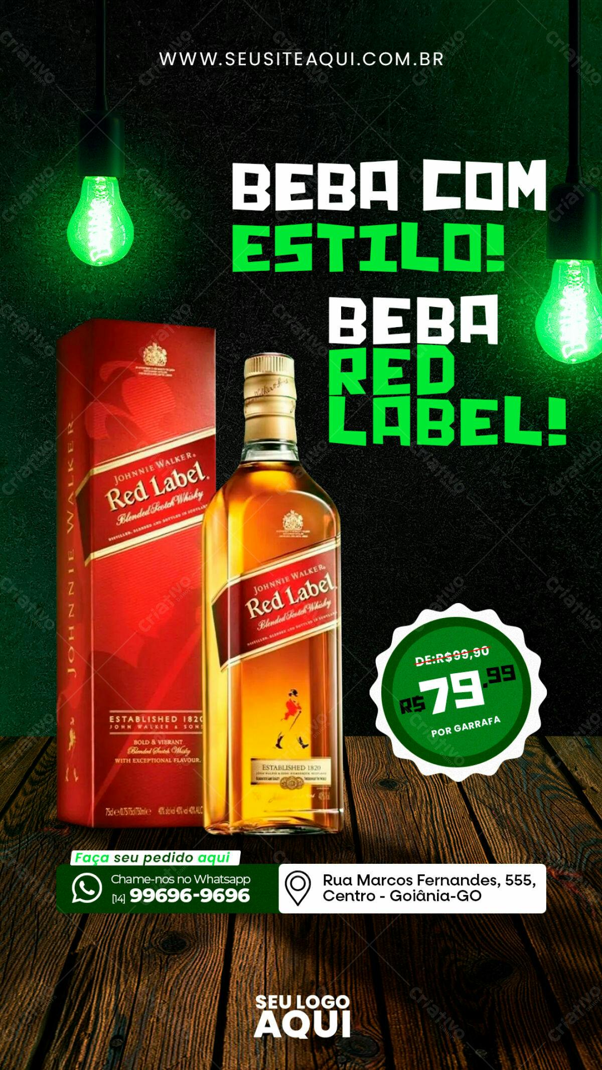 Flyer promocional Johnnie Walker Red Label PSD Editável