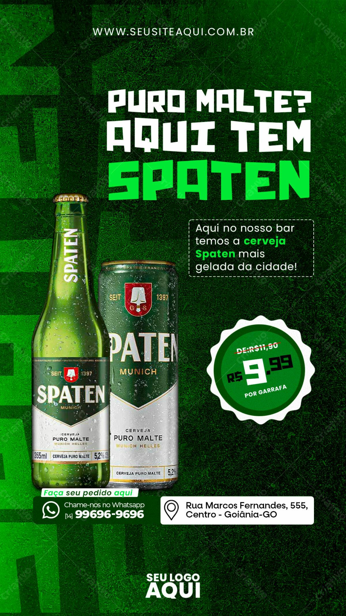 Flyer Cerveja Spaten PSD Editável
