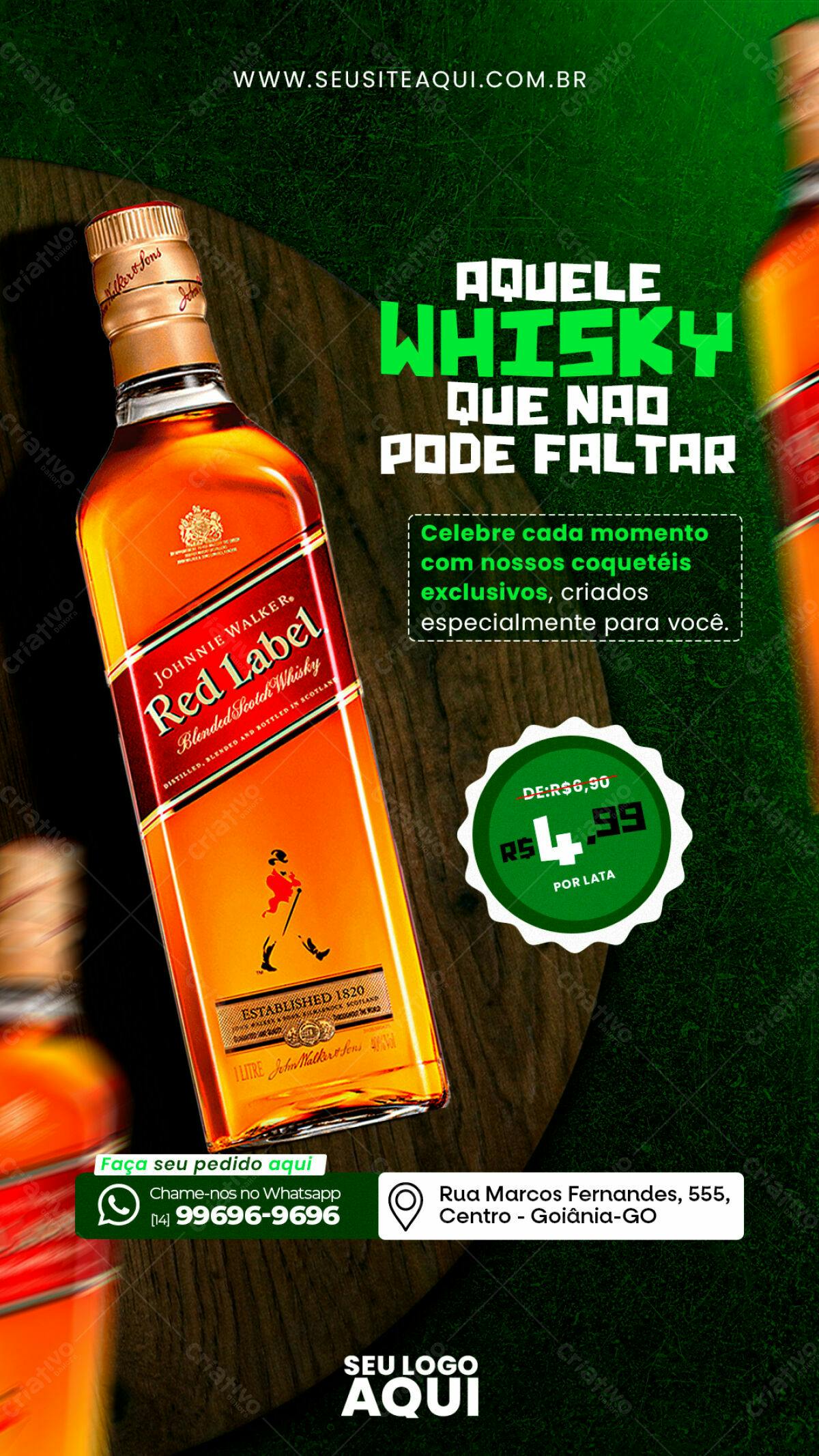 Flyer para Promoção de Whisky PSD Editável
