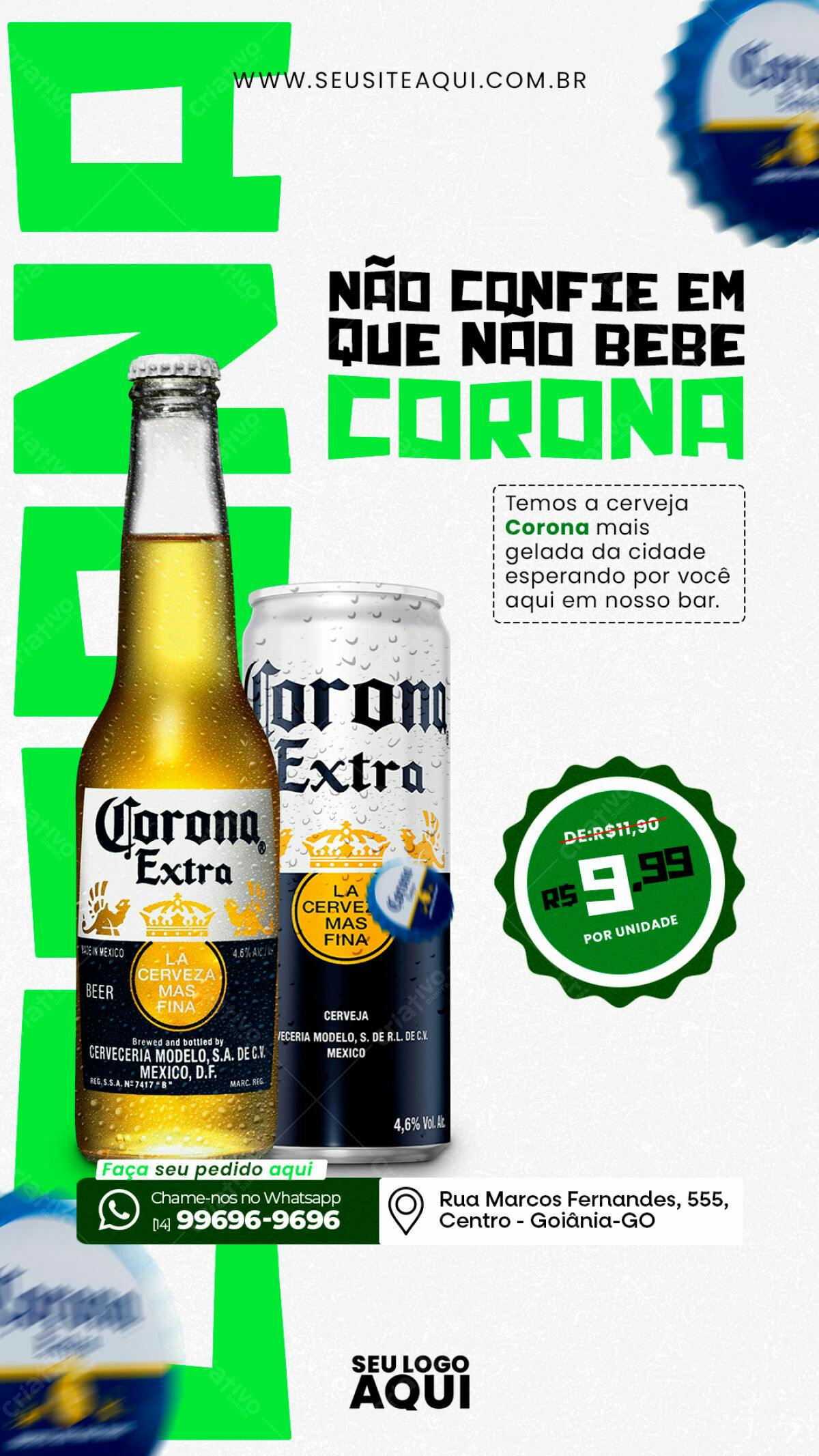 Flyer Cerveja Corona PSD Editável