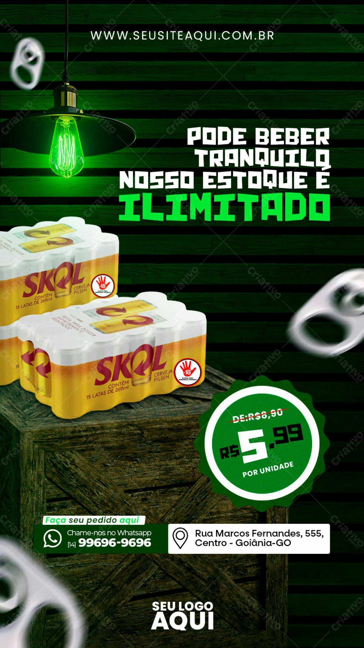 Flyer Cerveja Promoção Skol PSD Editável