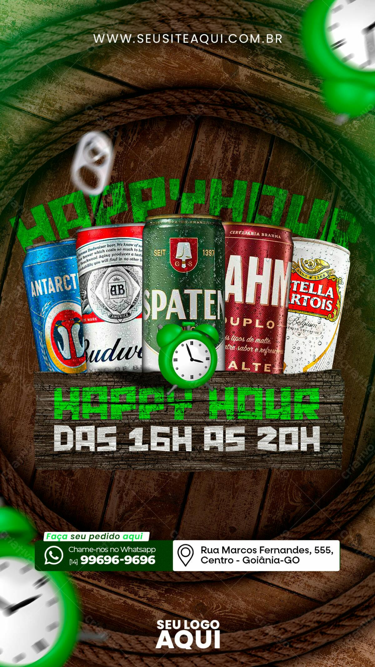 Flyer Happy Hour Bar PSD Editável