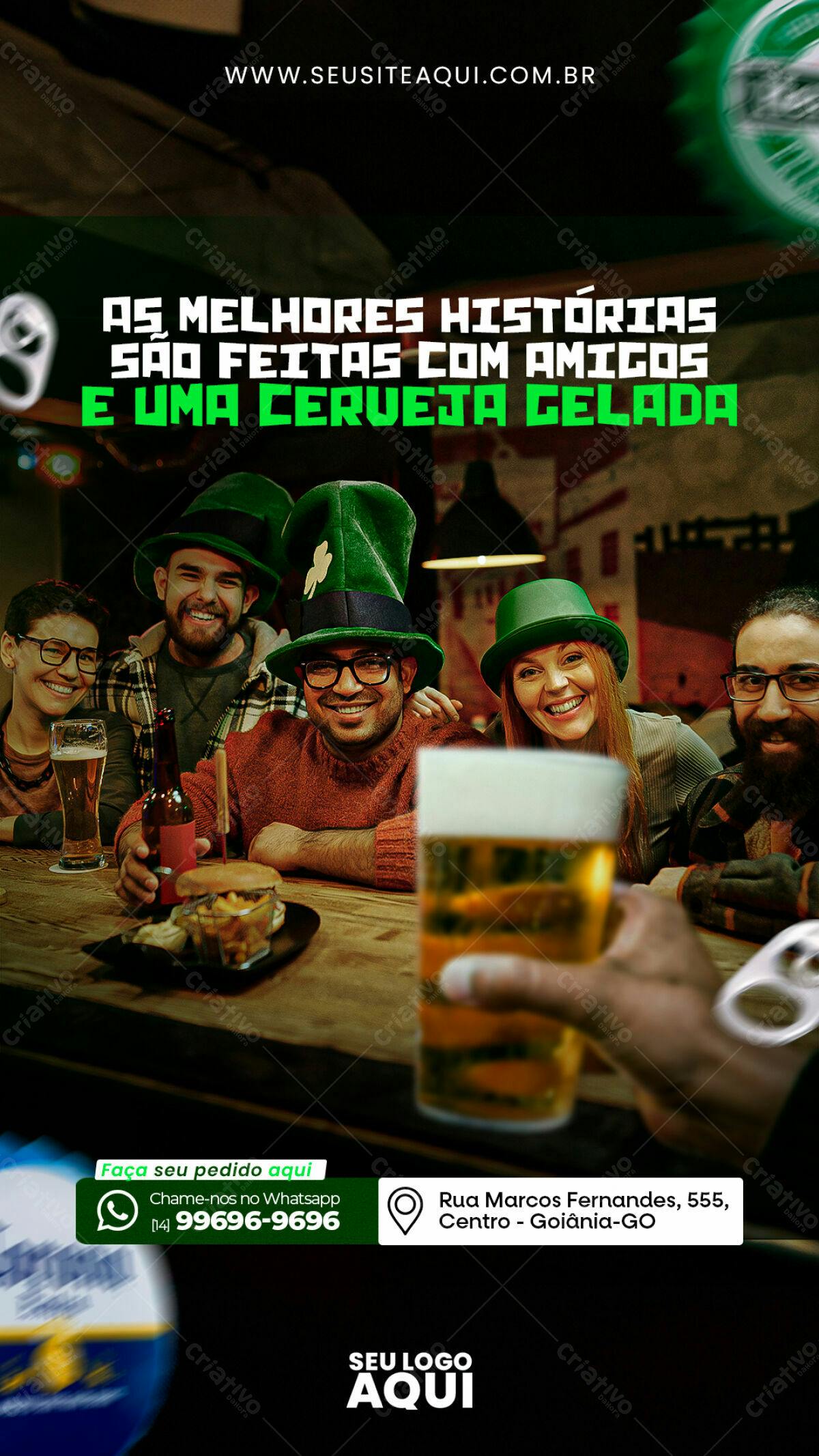 Flyer para Festa de Amigos com Cerveja PSD Editável