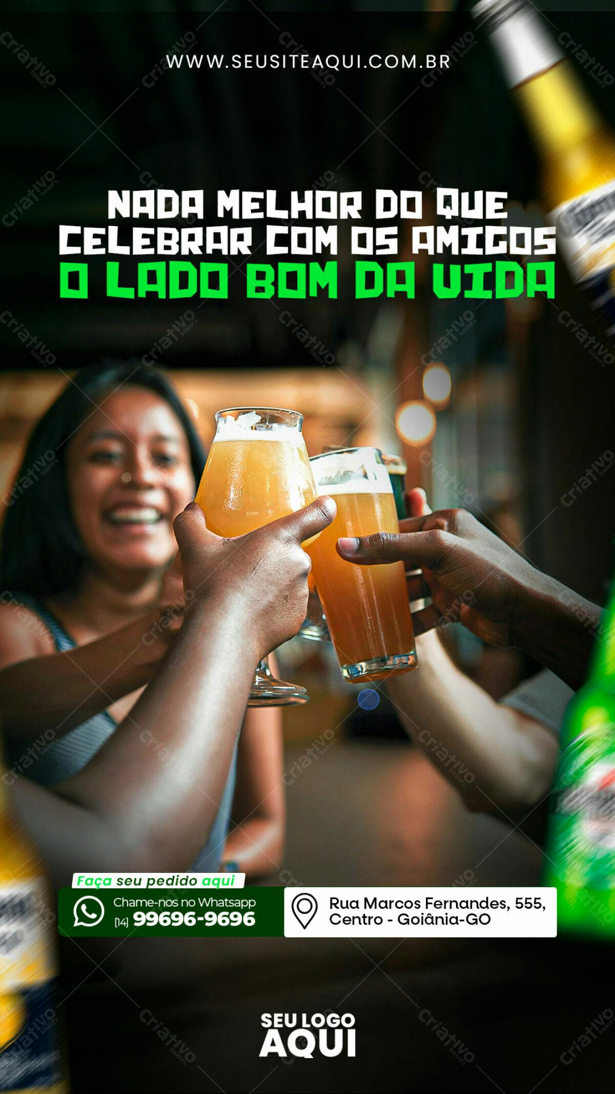 Flyer Amizade e Cerveja PSD Editável