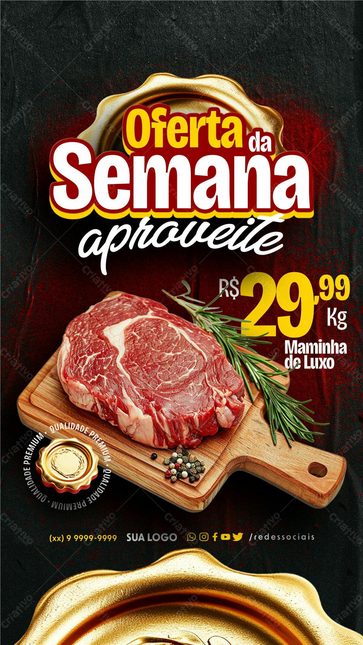 Flyer Oferta da Semana - Maminha de Luxo PSD Editável