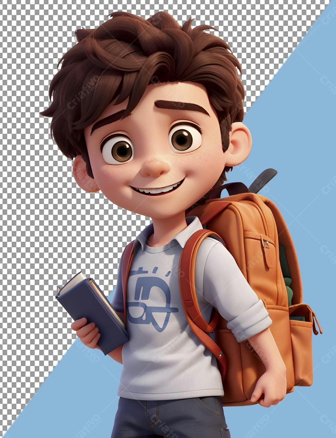 Icone Criança com mochila PNG com fundo transparente