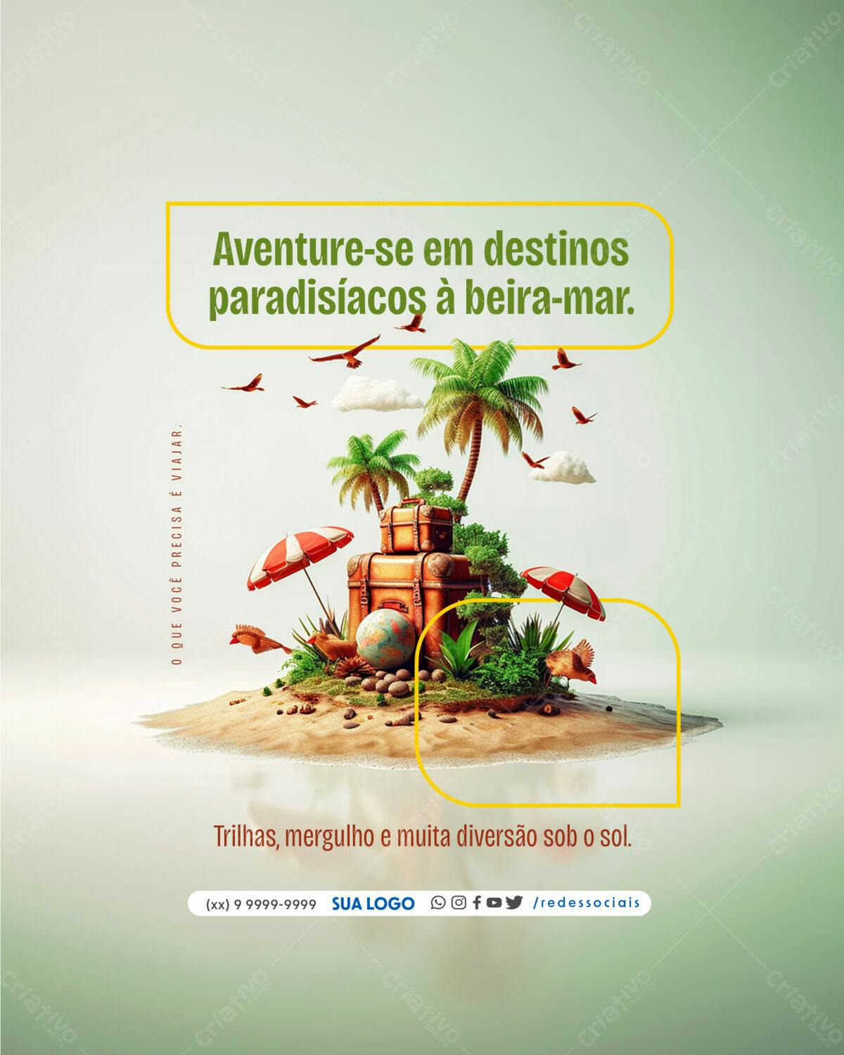 Flyer para Agência de Viagens PSD Editável