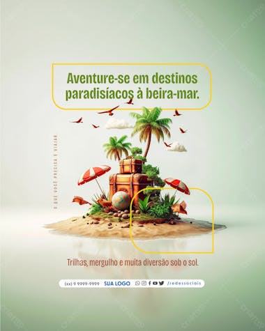 Social media agencia de viagem aventure se a beira mar