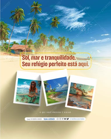 Social media agencia de viagem sol mar e tranquilidade